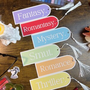Bookmark set  Pastel Book Mark Bundle Romance Mystery Fantasy Thriller Romantasy Smut Bookish Decor Book Gift