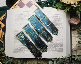 Op fantasie geïnspireerde bladwijzerset 3D-geprinte magische collectie voor boekenliefhebbers en fantasyfans