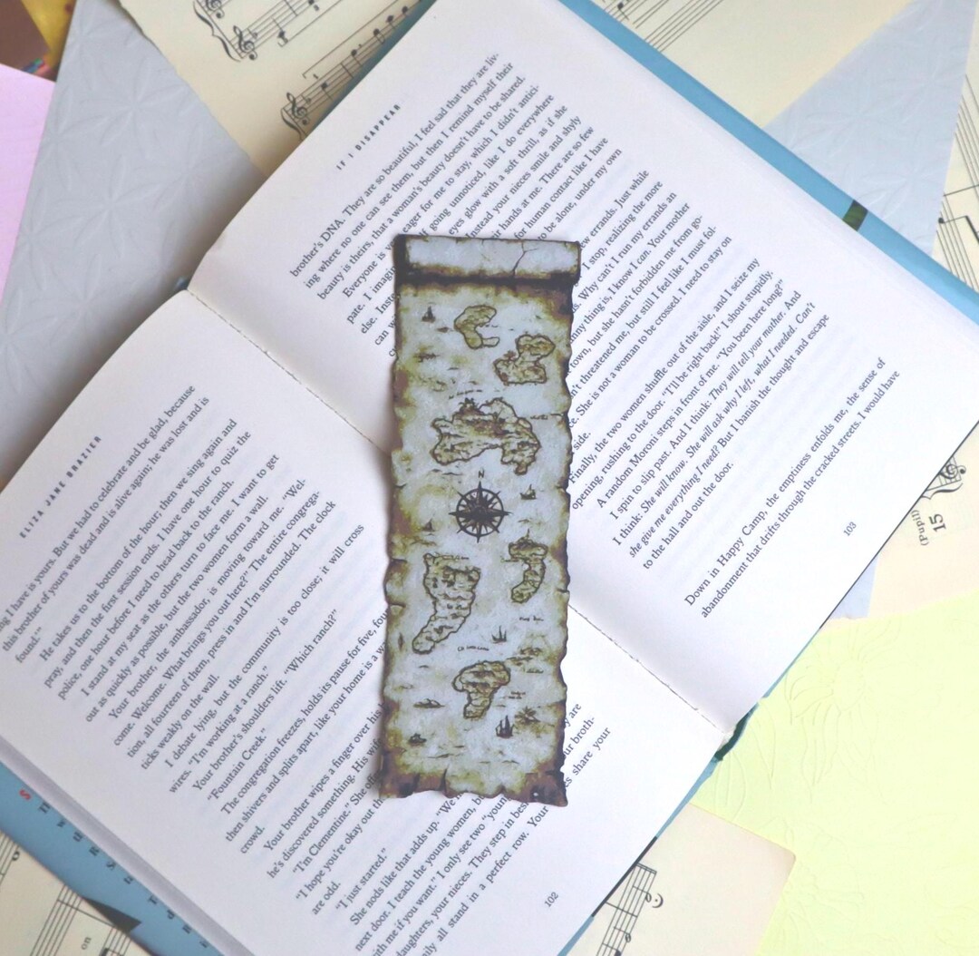Fantasy Map Bookmark | 3D Printed Treasure Map Style Bookmark | Rugged ...