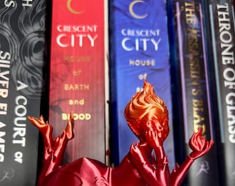 Fire Sprite Figurine | Fantasy Book Decor, Crescent City, ACOTAR Inspired Shelf Accessory