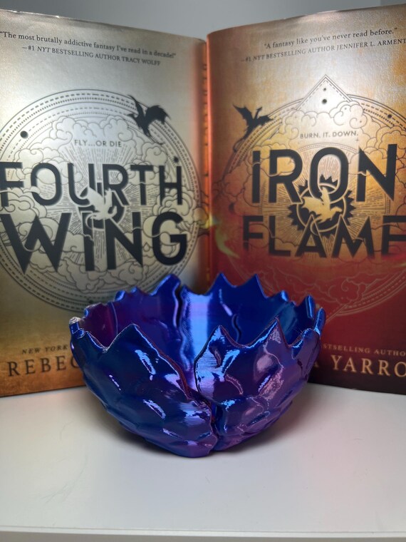 Dragon Fantasy Egg Bowl 3D Printed Purple Blue Bookish Decor Unique Book Gift