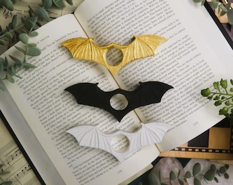 3D-geprinte vleermuisvleugels duimbladhouder, fantasieboekaccessoire