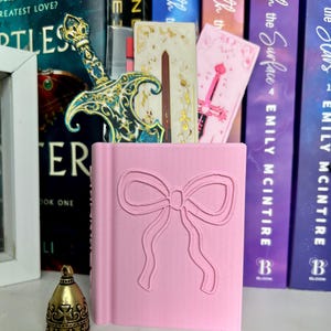 Pink Bow Bookmark Holder | Coquette Book Accessory | Reading Organizer