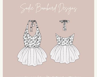 dress, bubble skirt, mini dress, halter top, sewing, pattern, women&#39;s clothes, fashion, diy, party dress, casual dress, bubble dress, club