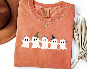 Halloween Ghost Comfort Colors Shirt, Cute Ghost Shirt, Womens Halloween Shirt, Cute Fall Shirt, Spooky Season Shirt, Gift For Halloween