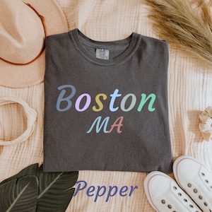 T-shirt Boston Massachusetts, chemise MA, T-shirt Boston Comfort Colors, T-shirt Comfort Colors Massachusetts, vêtements MA
