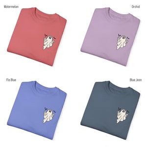 Comfort Colors® Hippie Ghost Shirt, Cute Ghost TShirt, Womens Halloween Shirt, Spooky Season Shirt, Halloween Gift, Cute Fall Shirt image 7