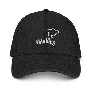 Thinking Cap Embroidered Dad Hat - Adjustable Cotton Cap, Fun & Stylish Gift for Mom and Dad, Unique Embroidery Baseball Hat