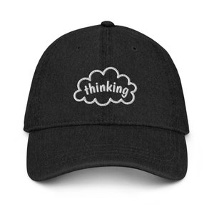 Thinking Cap Embroidered Dad Hat - Adjustable Cotton Baseball Cap - Perfect Gift for Dads, Unisex Classic Style, Everyday Wear