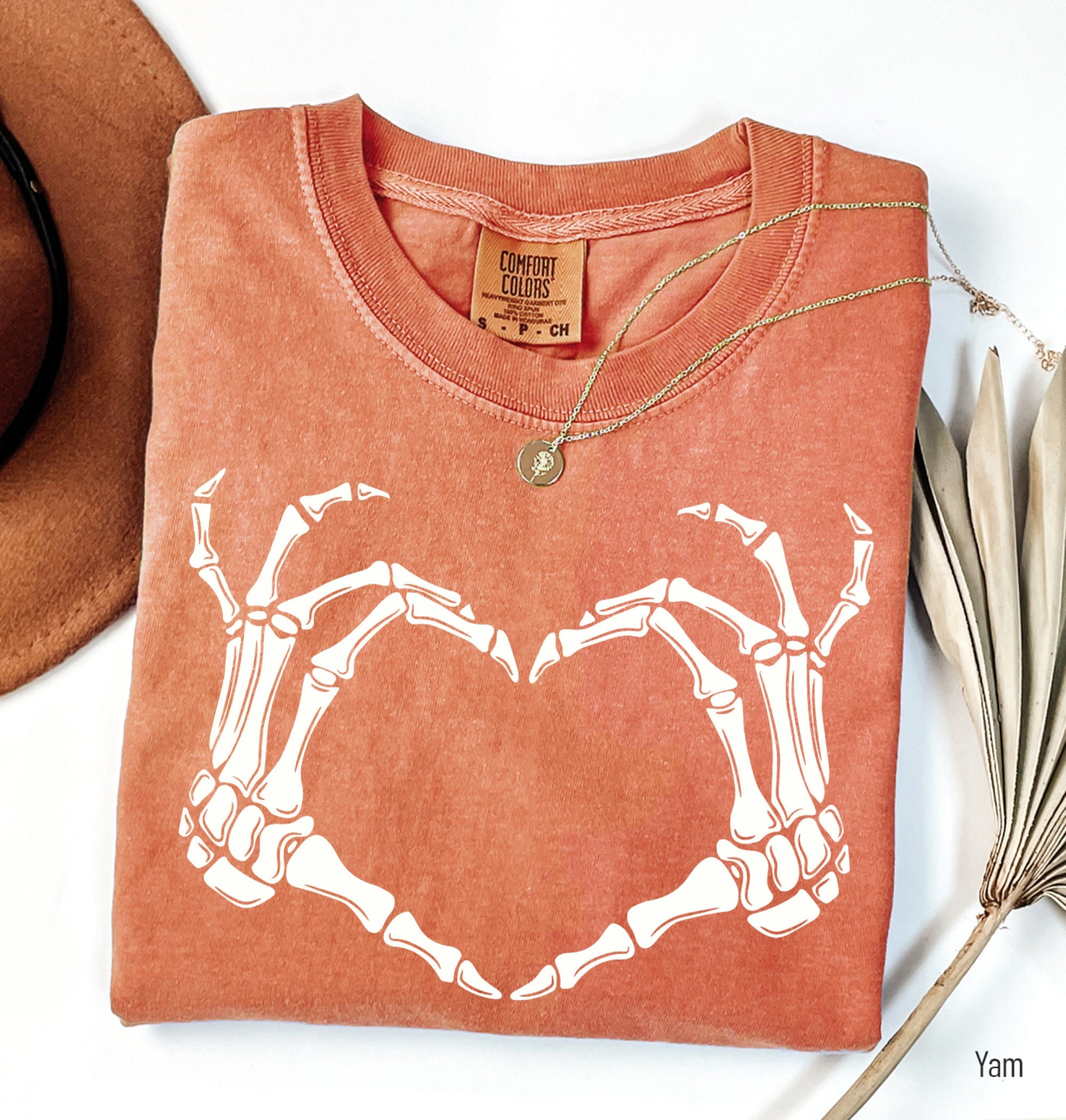 Comfort Colors® Skeleton Hand Shirt, Skeleton Halloween Shirt, Womens Halloween Shirt, Spooky Season Shirt, Halloween Gift