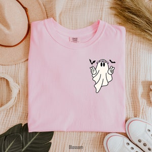 Comfort Colors® Hippie Ghost Shirt, Cute Ghost TShirt, Womens Halloween Shirt, Spooky Season Shirt, Halloween Gift, Cute Fall Shirt image 5