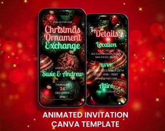 Animated Christmas Ornament Exchange Invitation: Mobile Evite (Digital)