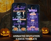 Animated Halloween Video Invitation: Skeleton Costume Cocktail Party Evite
