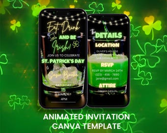 St. Patrick's Day Animated Video Invitation: Irish Party Evite (Digital)