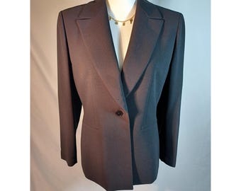 Blazer Anne Klein para mujer, talla pequeña, 10P, negro, con un solo botón y forro, para trabajo profesional
