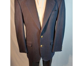 Chaqueta Blazer Banana Republic para hombre, talla 42L, azul marino, 2 botones dorados, larga