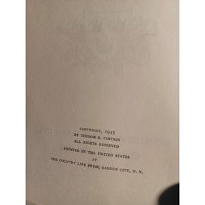 Vintage La Rosa Negra Thomas B Costain 1945 Tela negra HC Ficción histórica imagen 8