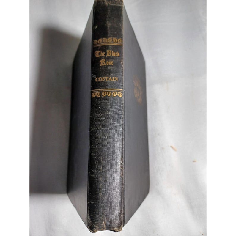 Vintage La Rosa Negra Thomas B Costain 1945 Tela negra HC Ficción histórica imagen 3