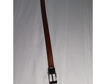 Belt Mens Size 38 Brown Leather Dress Classic Buckle Adjustable Casual Solid