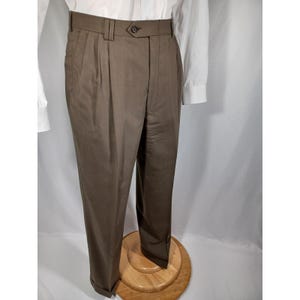 Pantalon En Lin Jos A Bank Marron - Taille 39 X 32, Plis Devant, Très Bon état Occasion