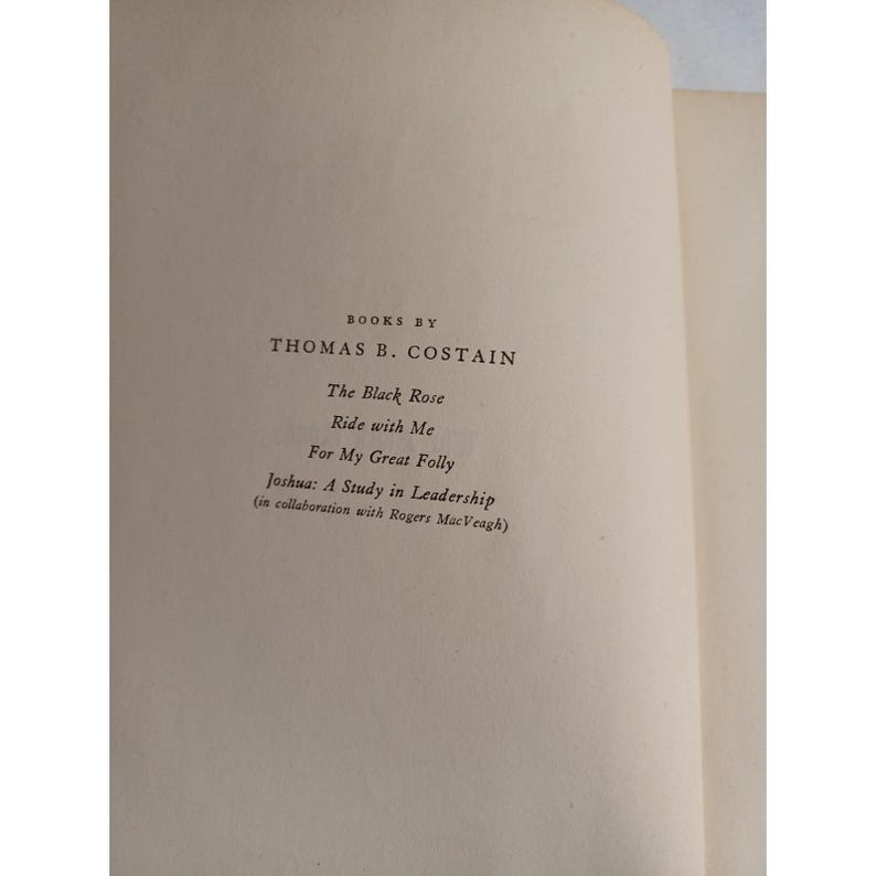 Vintage La Rosa Negra Thomas B Costain 1945 Tela negra HC Ficción histórica imagen 6