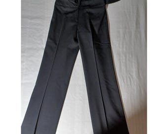 Pantalones de vestir Sandra Angelozzi para mujer, talla 36, negros, con cinturón, pierna recta, hebilla en la cintura