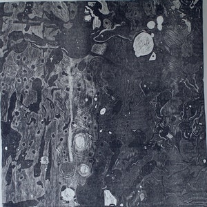 Big Ass Spyder: An Original Large Abstract Black and White Hand Pulled Woodcut Print