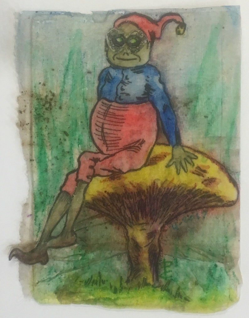 Mixed Media Collage Fey Folk Art Collectibles