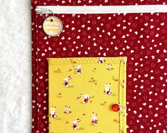 White Rabbit & Alice Stitching Project Bag : Full Fabric 14x11 and matching notion