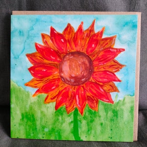 Girasol - Tarjeta de felicitación en blanco