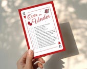 Vegas Bachelorette Game | Lucky in Love Over or Under (Editable Canva Template)