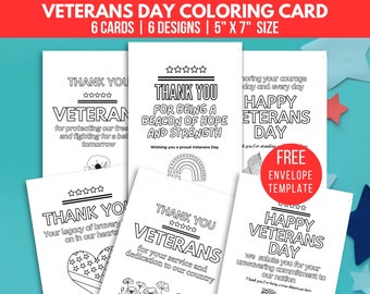 Veterans Day Coloring Card, Veterans Day Poppy Remembrance, Veterans Day Card, Thank You Veterans Day Craft, Classroom DIY Cards