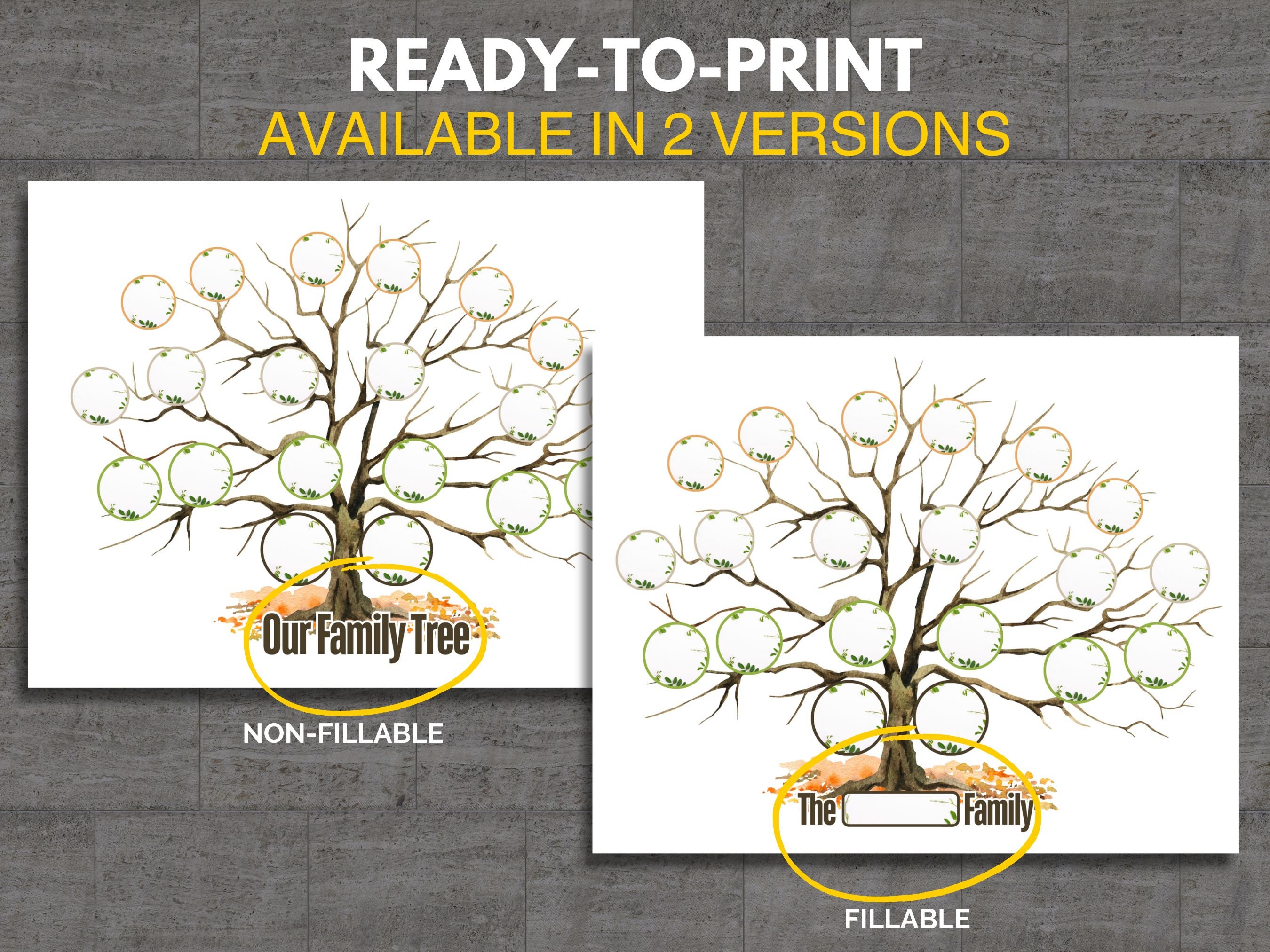 Family Tree Template, Family Tree Wall Art, Editable Family Tree ...