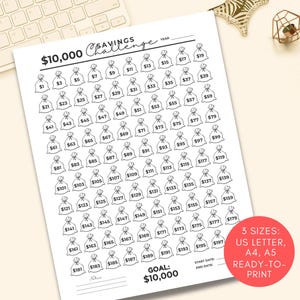 10k Savings Challenge, 10k In 100 Days Challenge, 10000 in 100 Days, Coloring Savings Tracker, New Year Challenge, Savings Challenge Box
