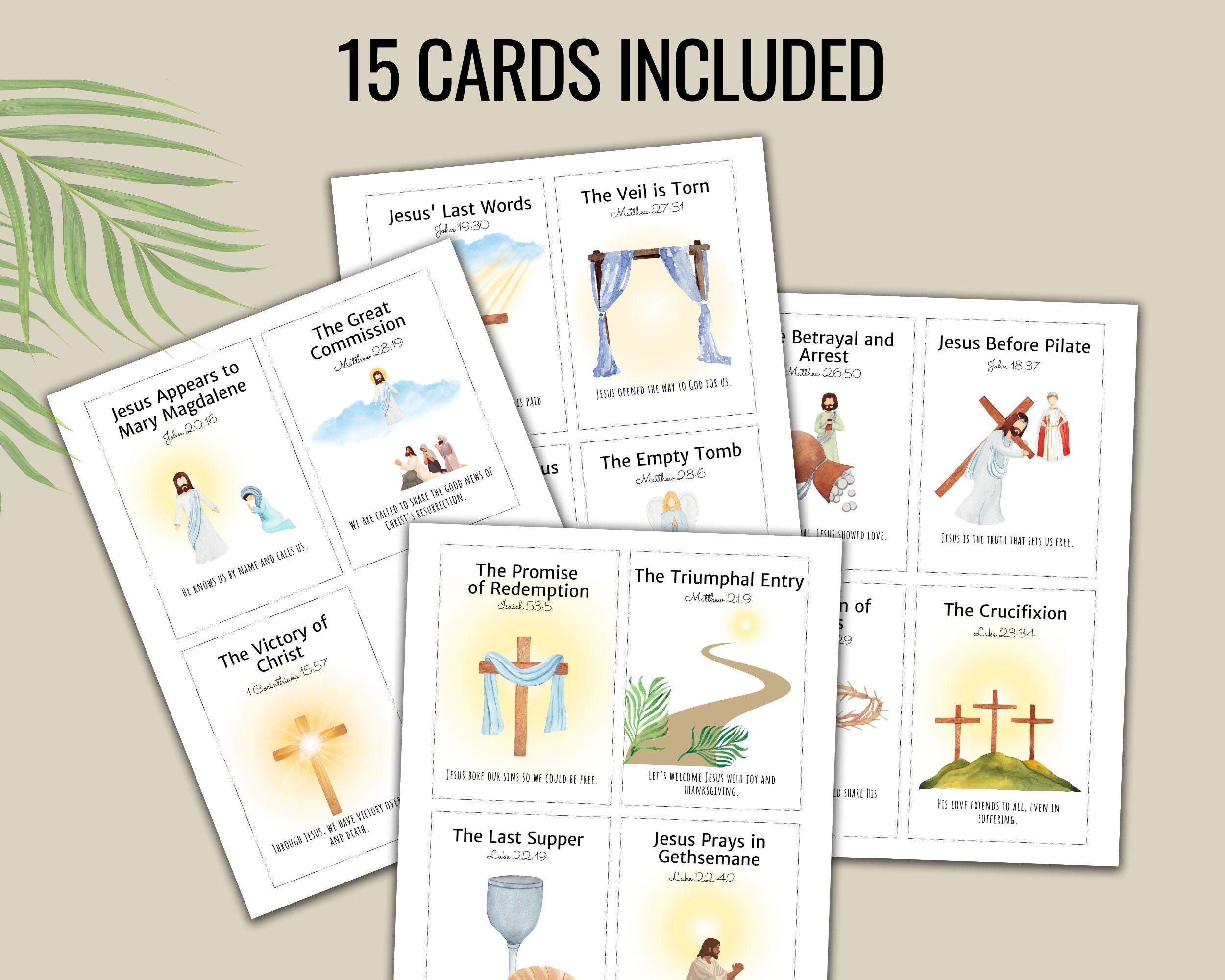 Easter Story Scripture Cards, Resurrection Story Cards, Holy Week Cards ...