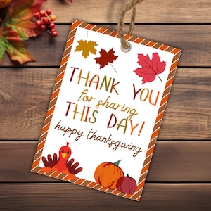 Thanksgiving Favor Tag, Thank You Tag, Thanksgiving Gift Tags, Thanksgiving Appreciation, Thanksgiving Cards, Treat Tag, Printable Gift Tag