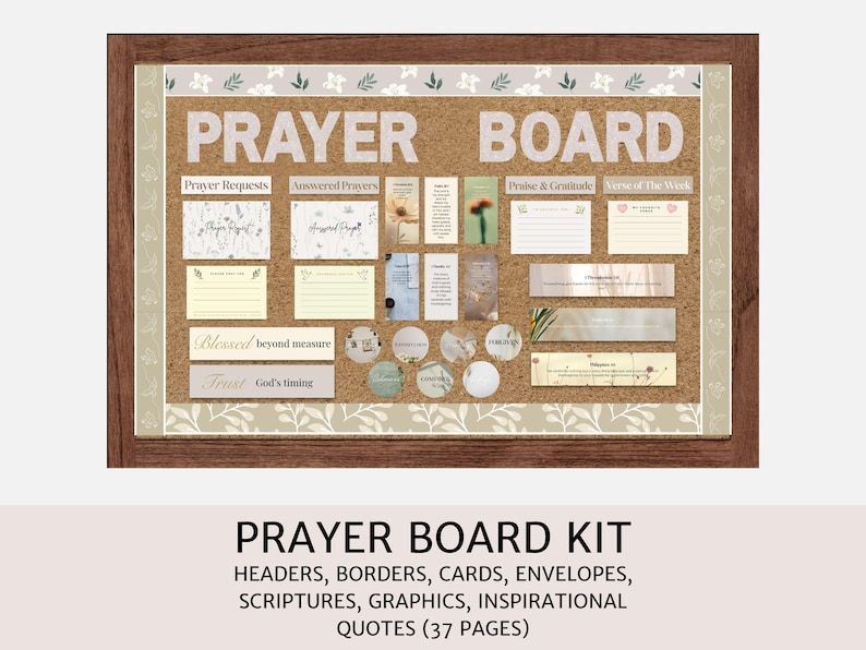 Prayer Board Kit Printable, Prayer Vision Board, Prayer Board Template ...
