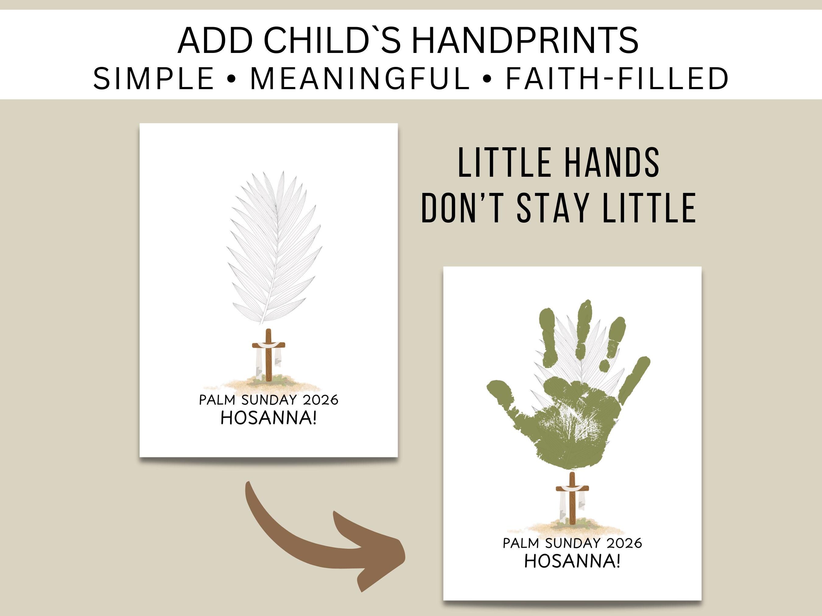 Palm Sunday Handprint Craft for Kids, Christian Handprint Keepsake ...