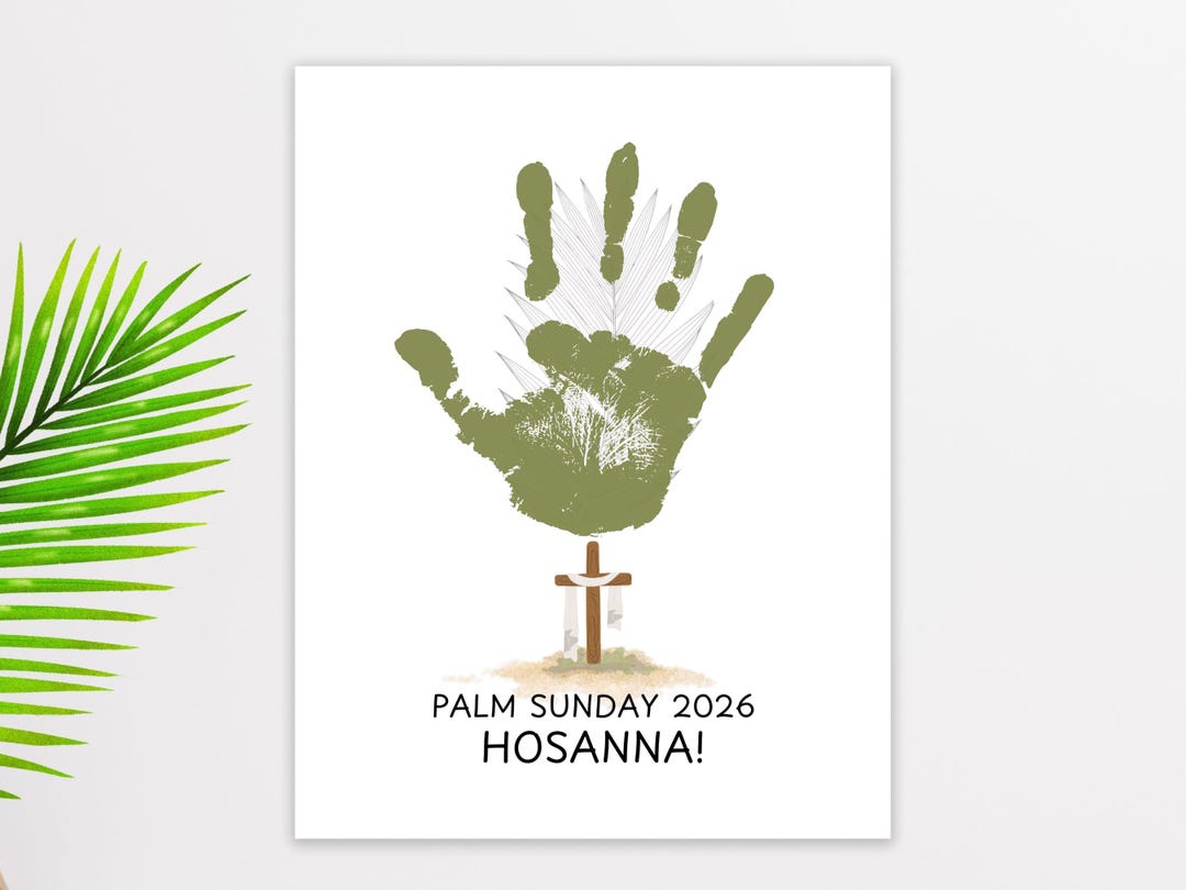 Palm Sunday Handprint Craft for Kids, Christian Handprint Keepsake ...