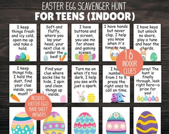 Easter Scavenger Hunt For Teens, Teen Scavenger Hunt, Indoor Easter Hunt, Scavenger Hunt Clues, Easter For Kids, Easter Games For Teens