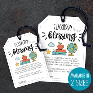 Classroom Blessing Tags, Back to School Gift Tag, First Day of School Teacher Prayer Tag, Backpack Blessing, Pencil Gift Tag, Prayer Card