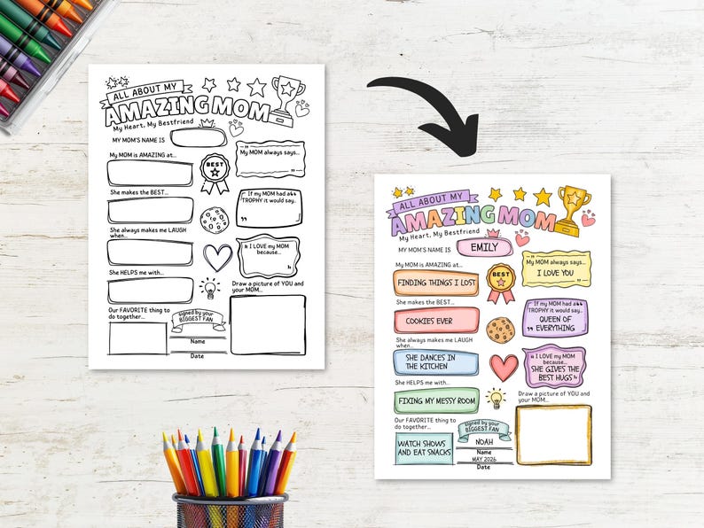 Mother's Day Questionnaire, Mom Questionnaire, All About My Mom, All About Mom Worksheet, Mother’s Day Questions From Kids, Amazing Mom image 5