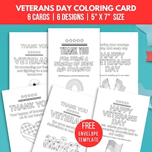Veterans Day Thank You Coloring Cards: Poppy Remembrance DIY Craft (PDF)
