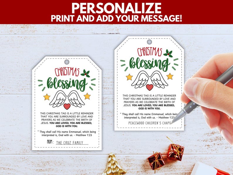 Christmas Blessing Tags, Christmas Gift Tag, Nativity Gift Tags ...