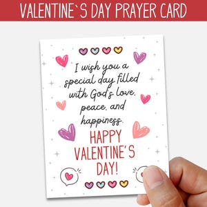 Christian Valentine Prayer Card, Christian Valentine Tag, Religious Church Gift Tags, Sunday School Valentine Activity, Religious Valentine