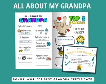 Grandpa Questionnaire: Fill-in-the-Blank Keepsake (PDF)