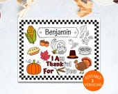 Thanksgiving Coloring Placemat: Kids Craft Activity