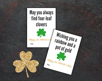 Saint Patricks Day Cards, St.Patricks Day Tag, Shamrock Gift Tag, St Pattys Day Card,  St Patricks Shamrock Lucky Cards, Irish Blessing Card