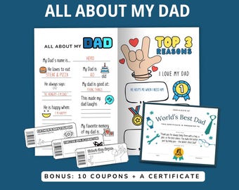 Father's Day Printable Book: 'All About My Dad' Questionnaire (PDF)
