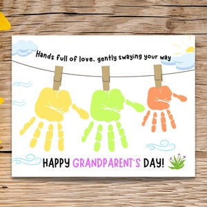 Grandparents Day Handprint Craft, Handprint Art For Multiple Kids, Handprint Poem, Grandparent Day Gift, Handprint Craft For Grandpa/Grandma